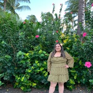 Floral Green Women's Dress